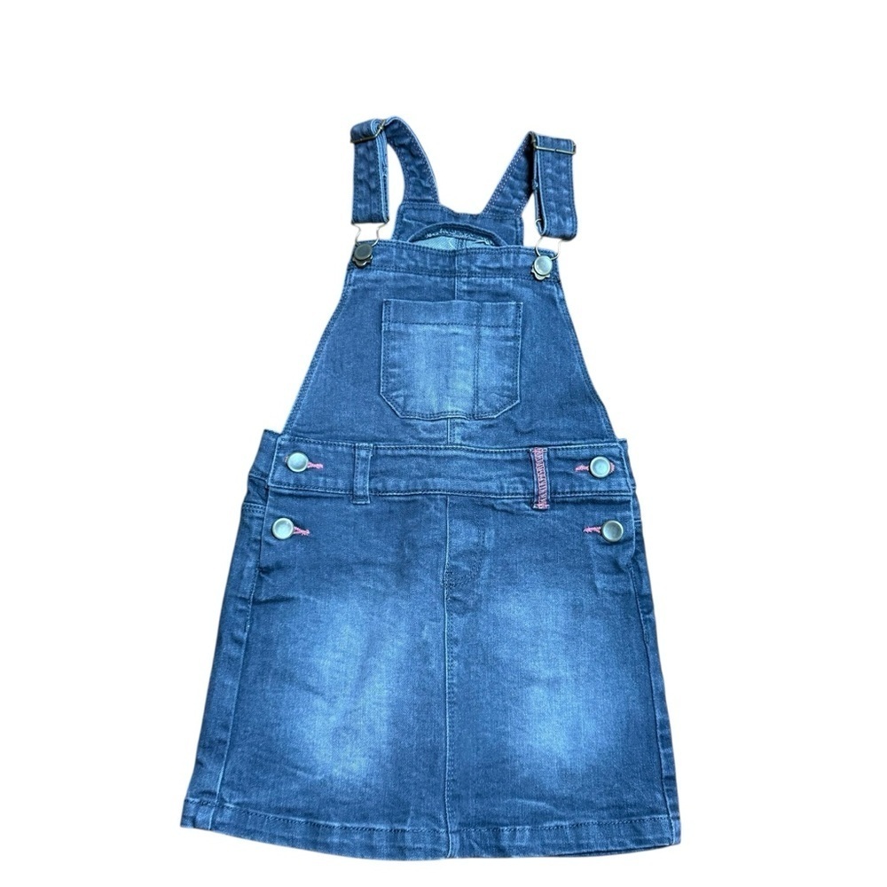 Boutique Girls Gray Denim/Jeans Overall Jumper Dress Adjustable Straps -Size 4